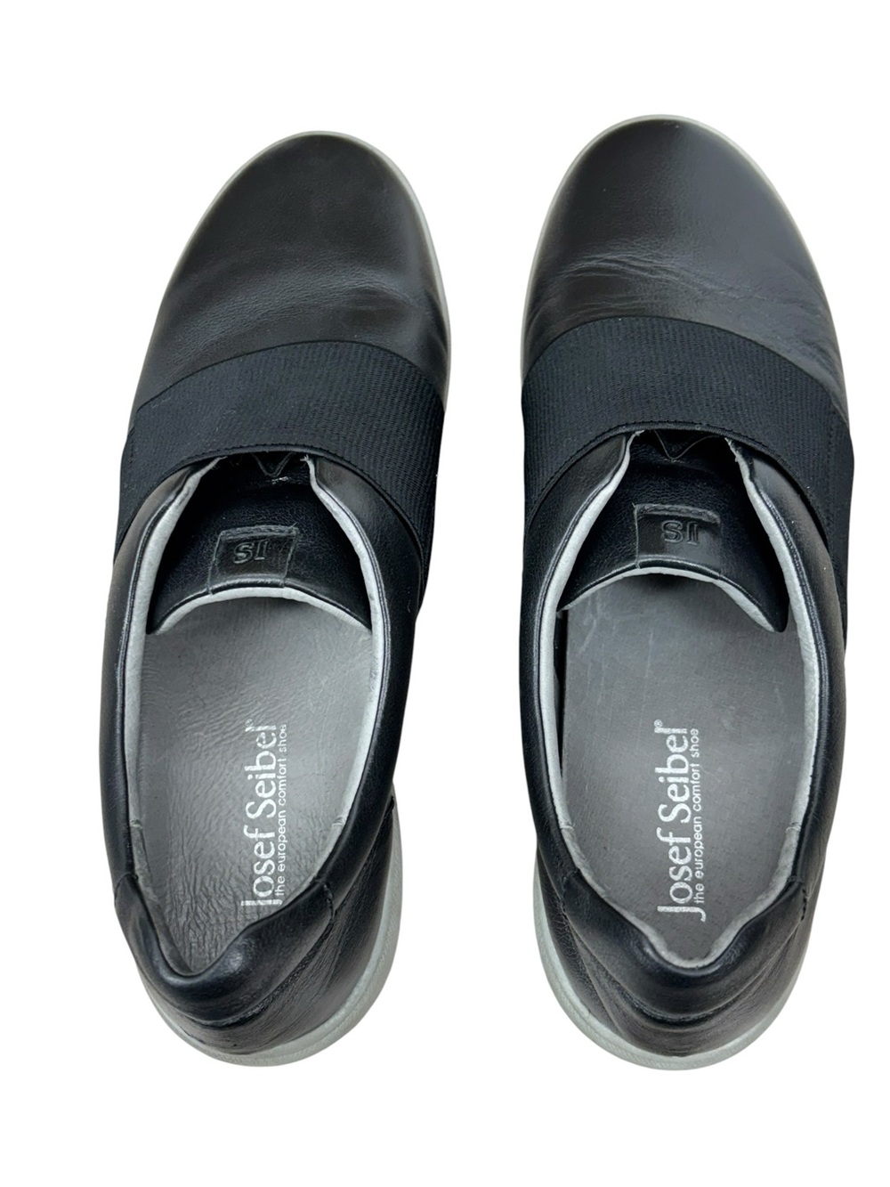 Josef Seibel Caren 14 Black Leather Slip On Comfort Sneakers Shoes Women's 41